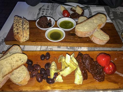 Italian food on wood