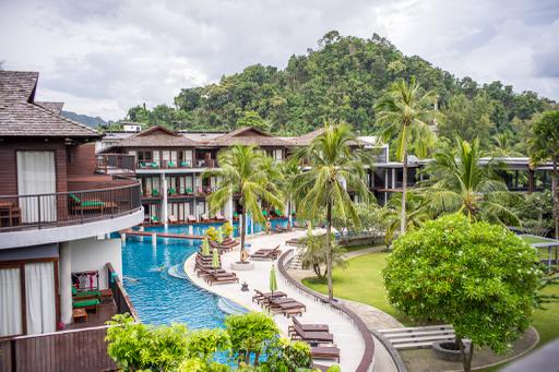 Resort with a swimming pool