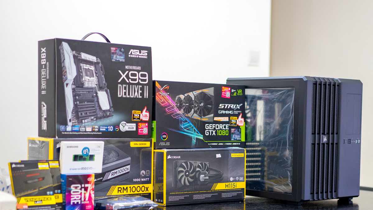 There are eight boxes and one giant computer