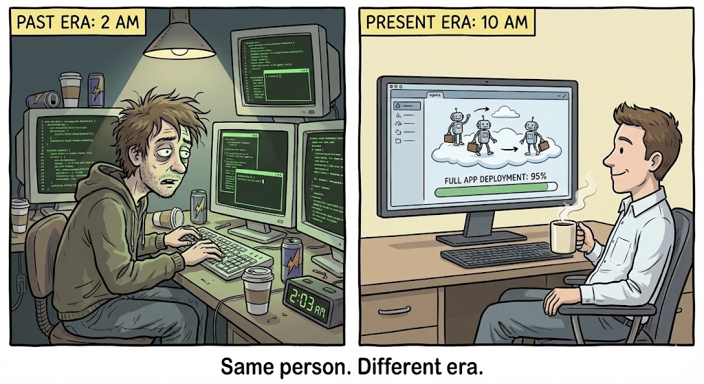 Same person. Different era.